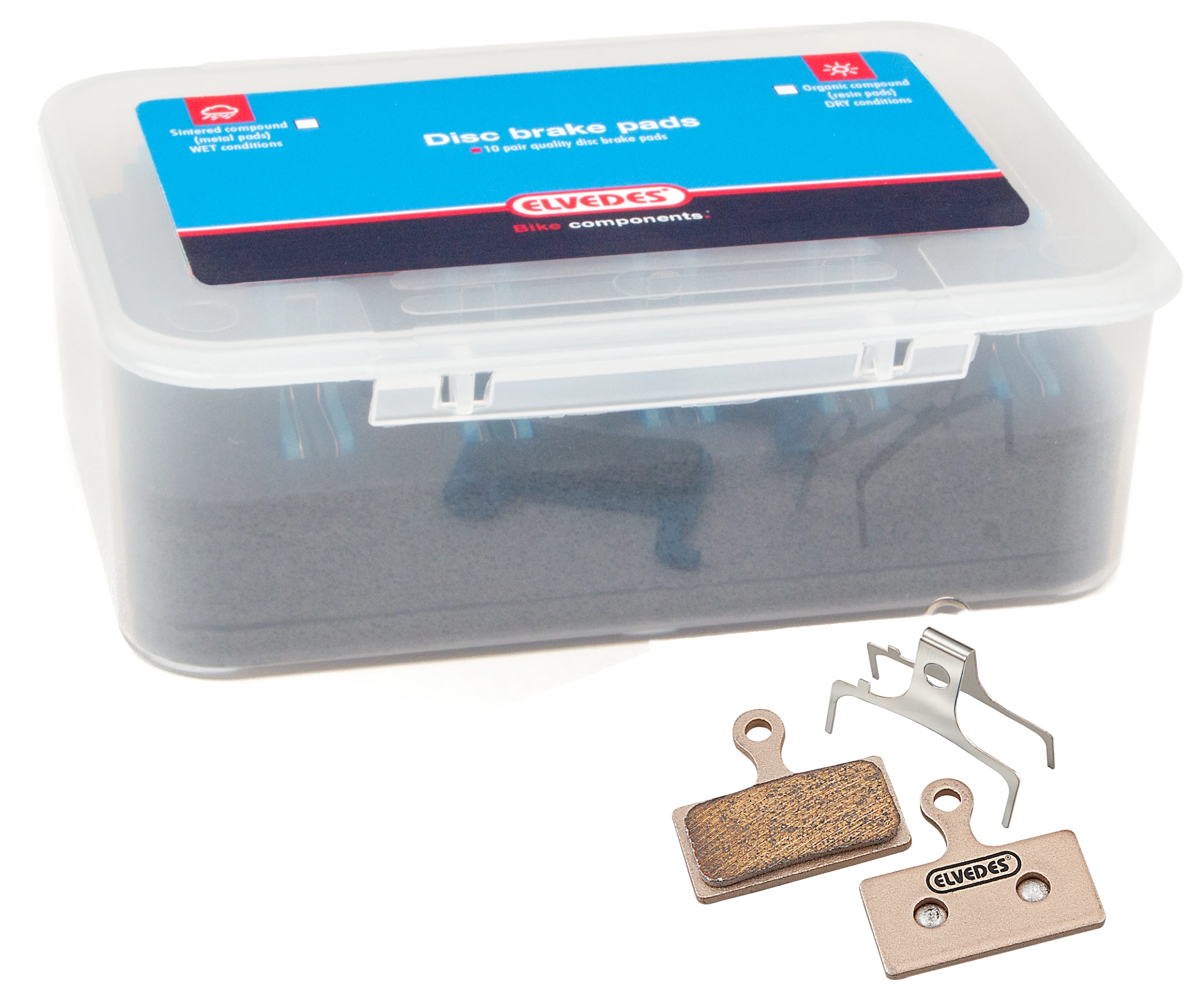 Schijfremblokset Elvedes Shimano BR-M666, M785, M985, M988, R785, RS785 - Gesinterd (10 Paar) 1 Schijfremblokset Elvedes Shimano BR-M666, M785, M985, M988, R785, RS785 - Gesinterd (10 Paar)