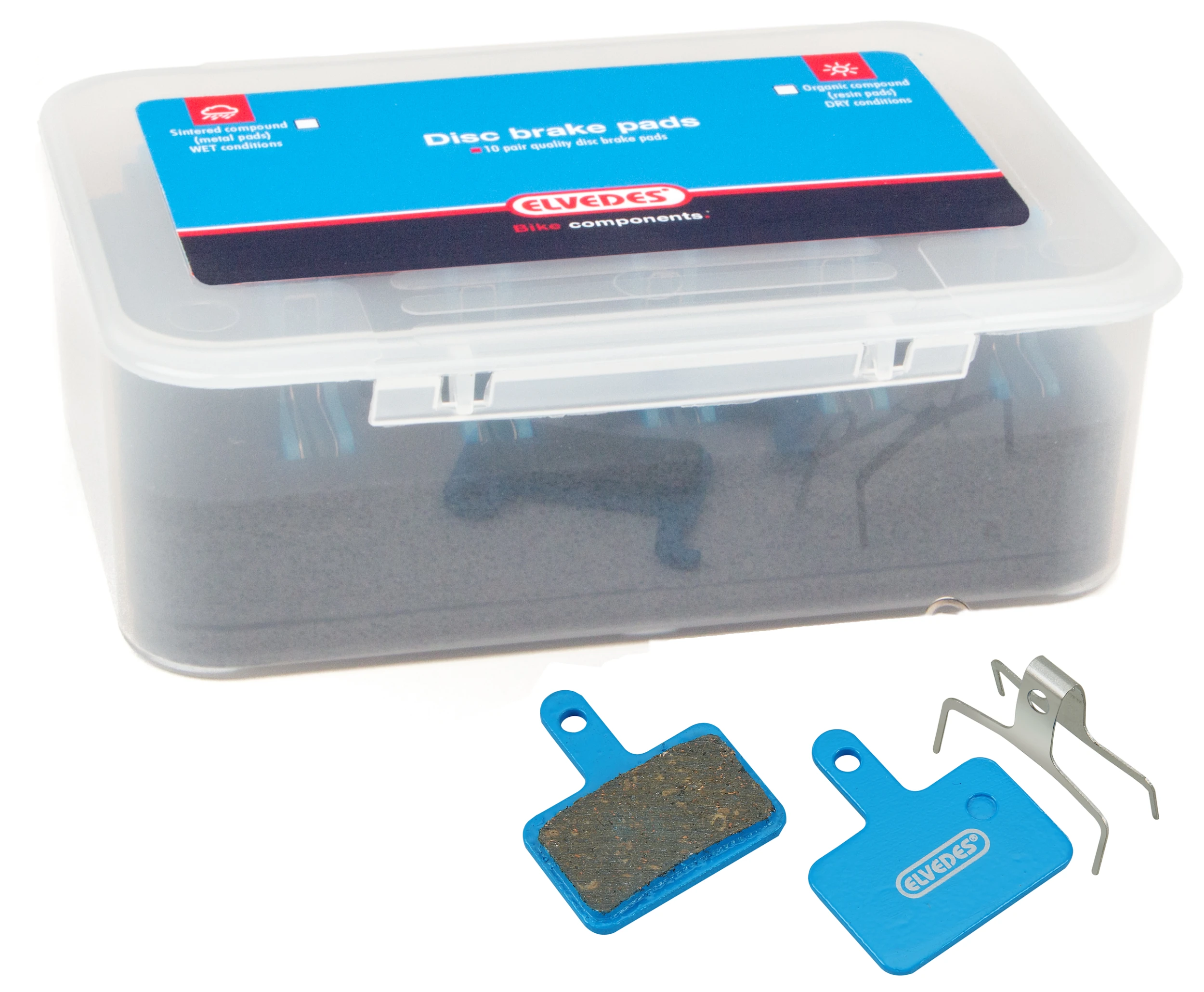 Schijfremblokset Elvedes Organisch Shimano Diversen / Tektro / Draco / Orion / Aquila / RST (10 Paar) 1 Schijfremblokset Elvedes Organisch Shimano Diversen / Tektro / Draco / Orion / Aquila / RST (10 Paar)