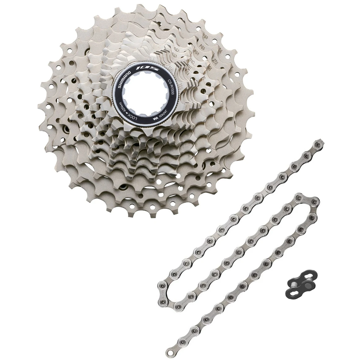 Shimano 105 11-speed Wear & Tear Set - CS-R7000 Cassette + CN-HG601 Chain 1 Shimano 105 11-speed Wear & Tear Set - CS-R7000 Cassette + CN-HG601 Chain