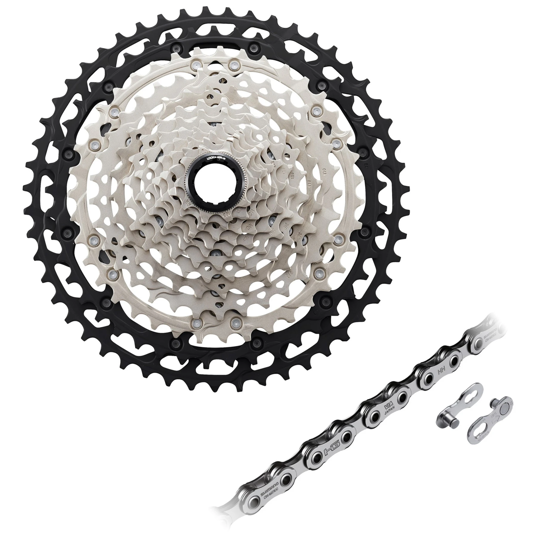 Shimano Deore XT 12-speed Wear & Tear Set - CS-M8100 Cassette + CN-M8100 Chain 1 Shimano Deore XT 12-speed Wear & Tear Set - CS-M8100 Cassette + CN-M8100 Chain